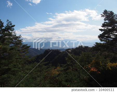 Mountains of Chichibu Tama Kai National Park wishing from Shosenkyo Gate Observation Deck 10400511