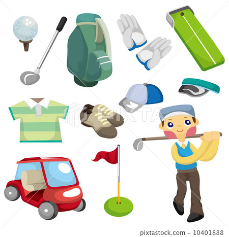 cartoon golf equipment icon 10401888