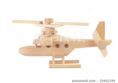 Helicopter wood toy isolated on white background 10402294