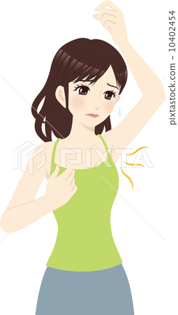 一個女人擔心腋下的氣味 一個女人擔心腋下的氣味 10402454