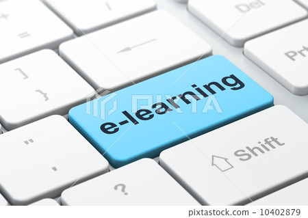 Education concept: E-learning on computer keyboard background 10402879