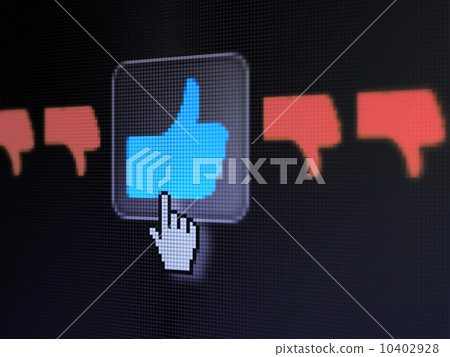 Social media concept: Like, Unlike on digital... - Stock Illustration ...
