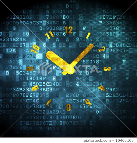 Timeline concept: Clock on digital background Timeline concept: Clock on digital background 10403103