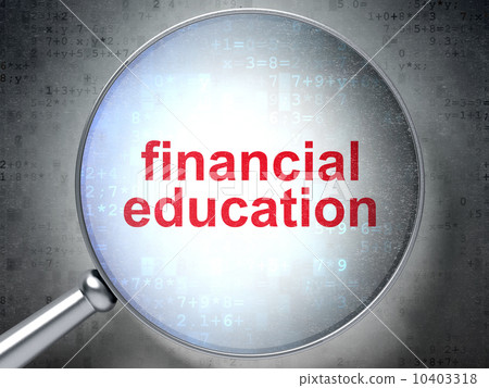 Education concept: Financial Education with optical glass on dig Education concept: Financial Education with optical glass on dig 10403318