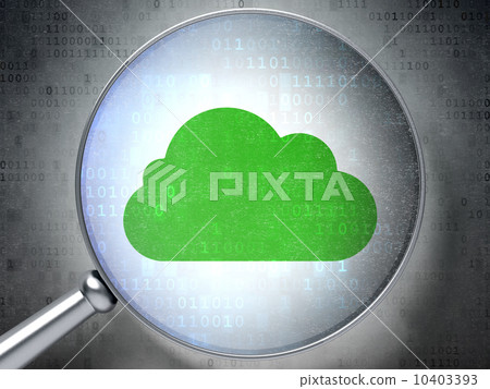 Cloud computing concept:  Cloud with optical glass 10403393