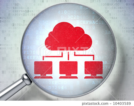 Cloud technology concept: Cloud Network with optical glass Cloud technology concept: Cloud Network with optical glass 10403589