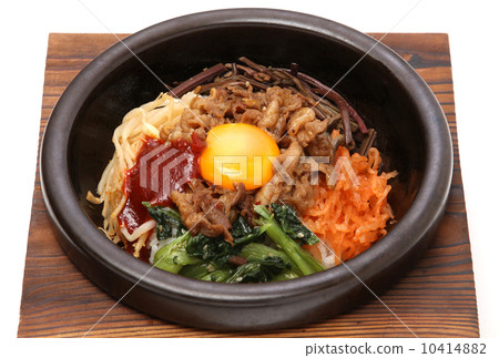 韓國料理拌飯碗和碗麵條韓國Gochujang裙帶菜湯意大利面米飯米 10414882