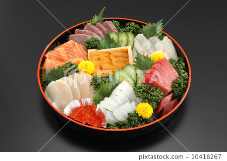 生魚片生魚片什錦節日魚生魚片Hijiri魚日本日本鮮魚魚美食 10418267
