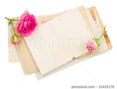 bunch of old papers with roses bunch of old papers with roses 10420176