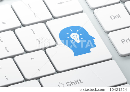 Finance concept: Head Whis Light Bulb on computer keyboard Finance concept: Head Whis Light Bulb on computer keyboard 10421224