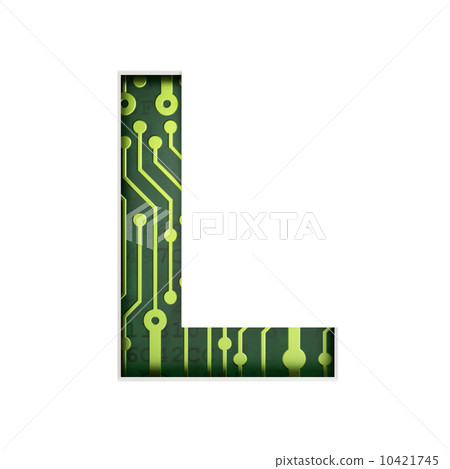 Electric curcuit board letters and numbers collection: L isolate 10421745