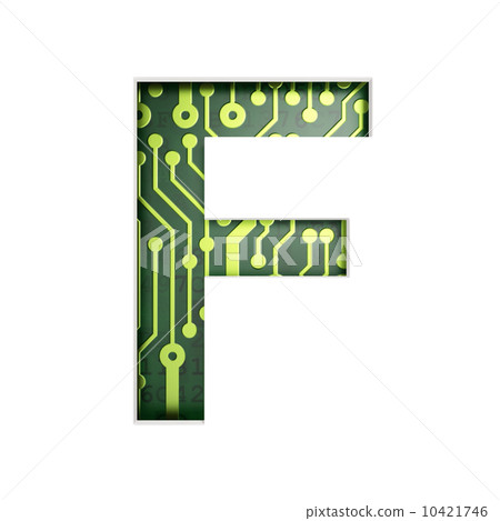 Electric curcuit board letters and numbers collection: F isolate Electric curcuit board letters and numbers collection: F isolate 10421746