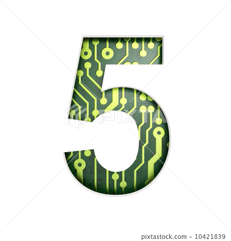 Electric curcuit board letters and numbers collection: 5 isolate 10421839