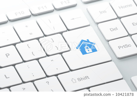 Privacy concept: computer keyboard with Home Privacy concept: computer keyboard with Home 10421878