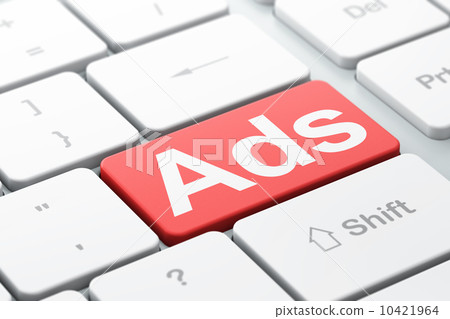 Marketing concept: computer keyboard with Ads Marketing concept: computer keyboard with Ads 10421964