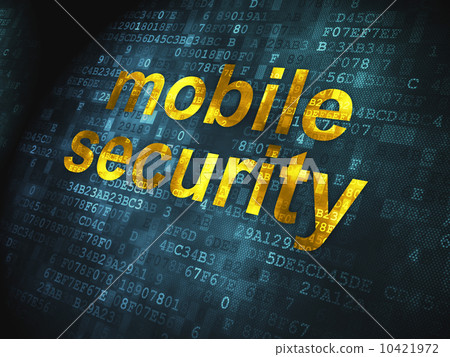 Safety concept: Mobile Security on digital background Safety concept: Mobile Security on digital background 10421972
