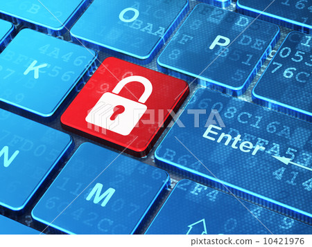 Protection concept: computer keyboard with Closed Padlock Protection concept: computer keyboard with Closed Padlock 10421976