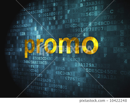 Advertising concept: Promo on digital background Advertising concept: Promo on digital background 10422248