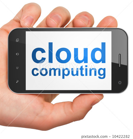 Cloud computing technology, networking concept: smartphone with 10422282