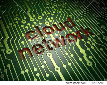Cloud computing technology, networking concept: circuit board wi Cloud computing technology, networking concept: circuit board wi 10422285