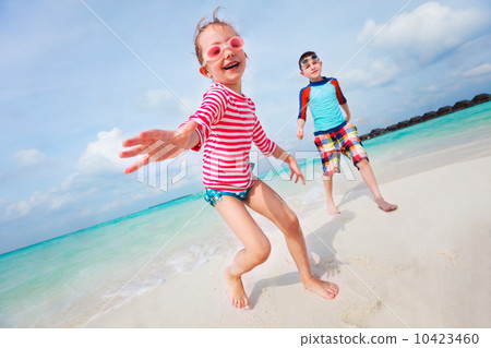 Kids having fun at beach Kids having fun at beach 10423460