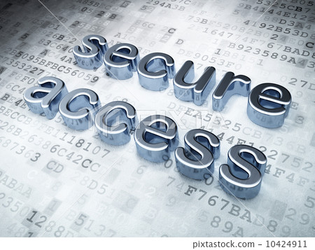 Security concept: silver secure access on digital background 10424911