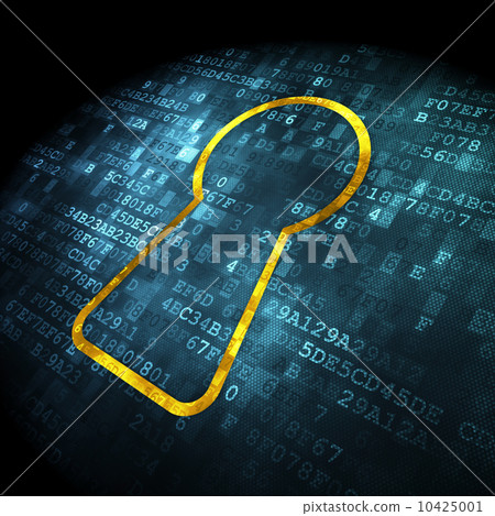 Security concept: keyhole on digital background - Stock Illustration ...