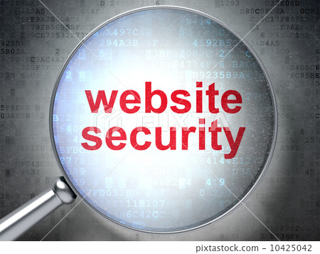 Magnifying optical glass with words website security on digital Magnifying optical glass with words website security on digital 10425042