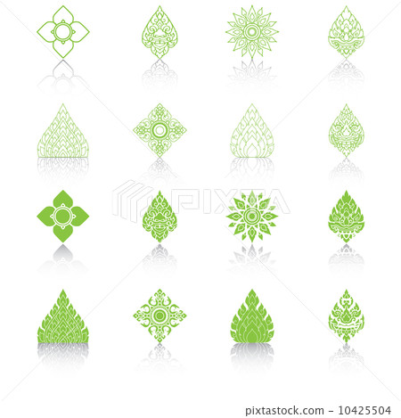 Set of Line Thai Art, Icons Vector Illustration. Set of Line Thai Art, Icons Vector Illustration. 10425504