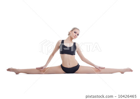 Image of cute flexible gymnast sitting on splits 10426465