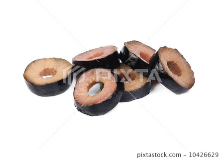 sliced black olives isolated on the white background sliced black olives isolated on the white background 10426629
