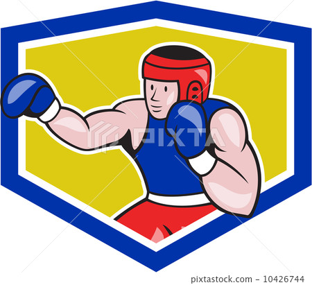 Amateur Boxer Boxing Shield Cartoon Amateur Boxer Boxing Shield Cartoon 10426744