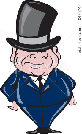 Man Wearing Top Hat Smiling Cartoon 10426745
