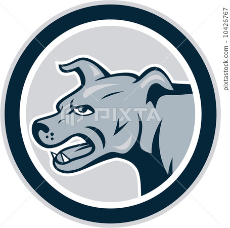 Mastiff Dog Mongrel Head Side Circle 10426767