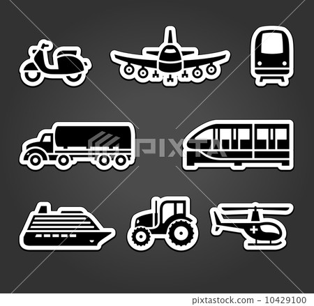 Set of sticky stickers, transport symbols Set of sticky stickers, transport symbols 10429100