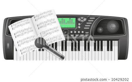 synth notes and microphone vector illustration synth notes and microphone vector illustration 10429202