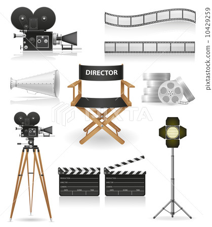 set icons cinematography cinema and movie vector illustration 10429259