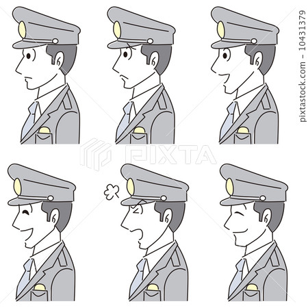 Police officer's profile face icon Police officer's profile face icon 10431379