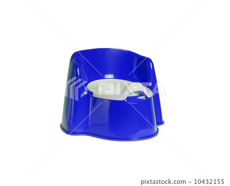 Children's blue chamber-pot isolated on white 10432155