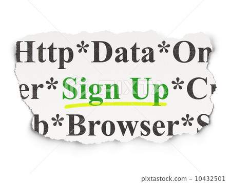 Web development concept: Sign Up on Paper background Web development concept: Sign Up on Paper background 10432501