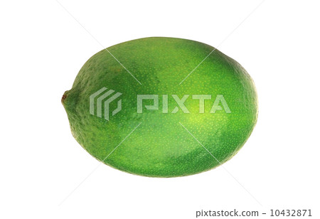 single lime on white background 10432871