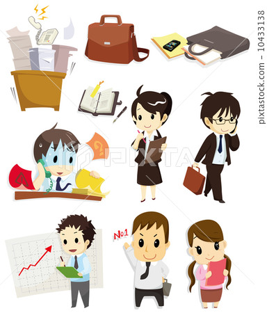 cartoon office workers icon 10433138