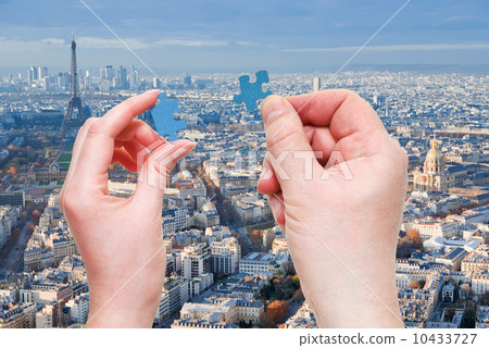 male and female hands with little puzzle pieces 10433727