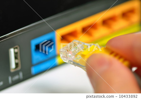 Router network hub with patch cable 10433892