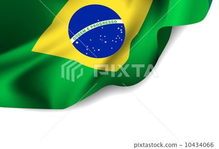 Waving flag of Brazil, South America 10434066