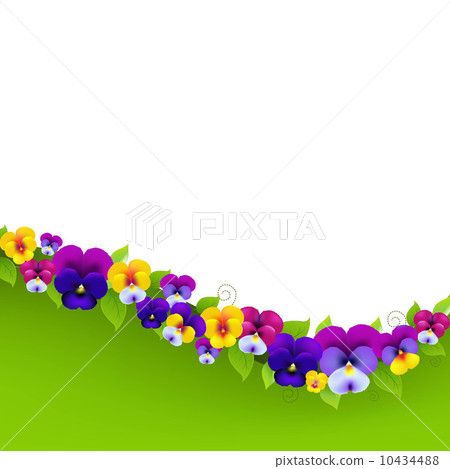Background With Pansies And Leaf Background With Pansies And Leaf 10434488