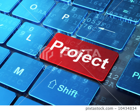 Finance concept: Project on computer keyboard background Finance concept: Project on computer keyboard background 10434834