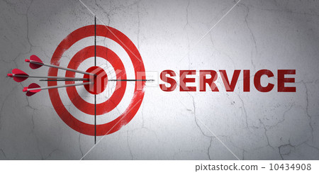 Business concept: target and Service on wall... - Stock Illustration ...
