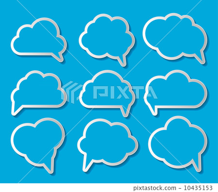 Set of Cloud Shaped Speech Bubbles Vector... - Stock Illustration ...