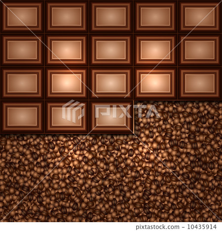 Vector abstract background made from coffee beans and chocolate 10435914